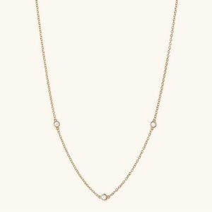 NEW Mejuri Satellite Necklace | gold & white sapphire